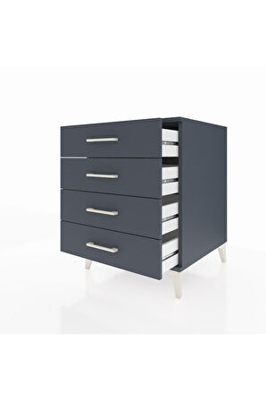 Kronos Komodin 4 Çekmeceli 60x59x80 Antrasit-Antrasit