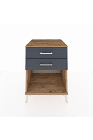 Kronos Komodin 2 Çekmeceli 60x59x80 Çam-Antrasit