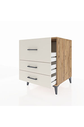 Kronos Komodin 3 Çekmeceli 60x59x80 Çam-Aytaşı