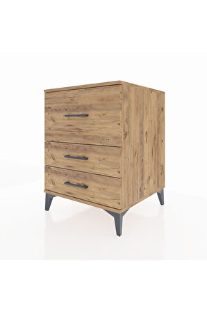 Kronos Komodin 3 Çekmeceli 60x59x80 Çam-Çam