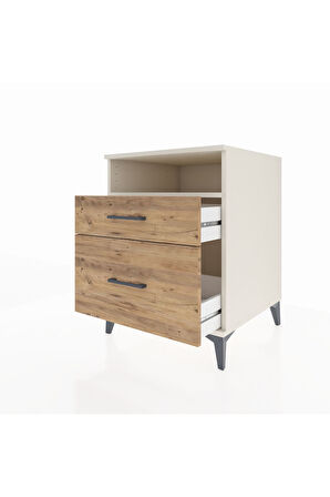 Kronos Komodin Tek Raflı 2 Çekmeceli 60x59x80 Aytaşı-Çam