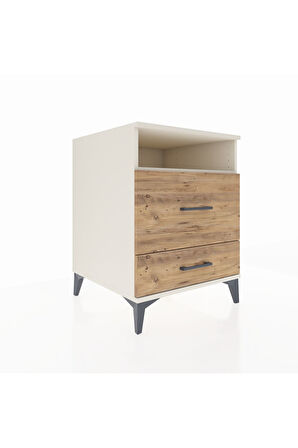 Kronos Komodin Tek Raflı 2 Çekmeceli 60x59x80 Aytaşı-Çam