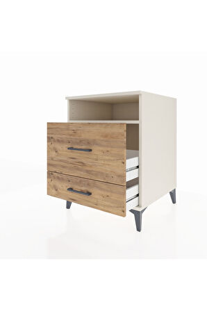 Kronos Komodin Tek Raflı 2 Çekmeceli 60x59x80 Aytaşı-Çam