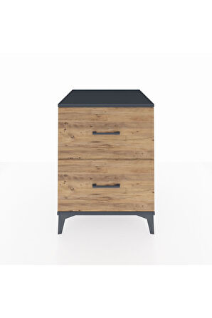 Kronos Komodin 2 Çekmeceli 60x59x80 Antrasit-Çam