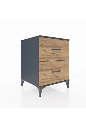 Kronos Komodin 2 Çekmeceli 60x59x80 Antrasit-Çam