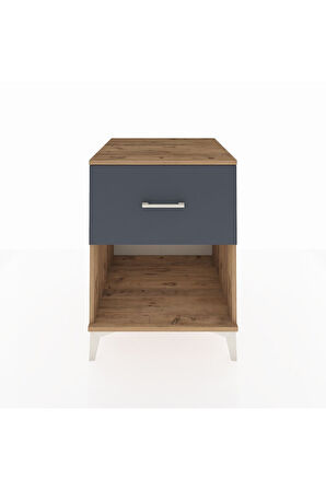 Kronos Komodin Tek Çekmeceli 60x59x80 Çam-Antrasit