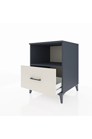 Kronos Komodin Tek Raflı Tek Çekmeceli 60x59x80 Antrasit-Aytaşı