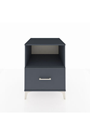 Kronos Komodin Tek Raflı Tek Çekmeceli 60x59x80 Antrasit-Antrasit