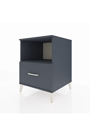 Kronos Komodin Tek Raflı Tek Çekmeceli 60x59x80 Antrasit-Antrasit