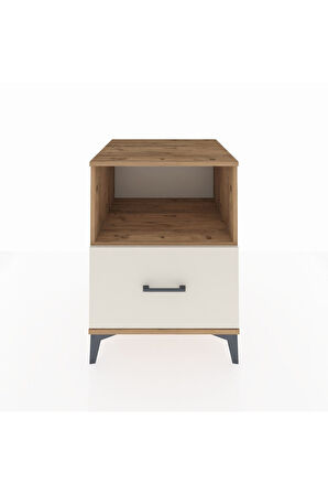 Kronos Komodin Tek Raflı Tek Çekmeceli 60x59x80 Çam-Aytaşı