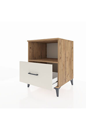 Kronos Komodin Tek Raflı Tek Çekmeceli 60x59x80 Çam-Aytaşı