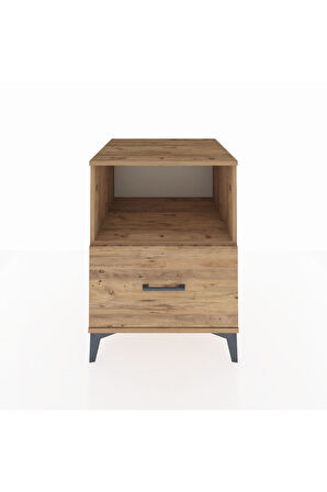 Kronos Komodin Tek Raflı Tek Çekmeceli 60x59x80 Çam-Çam