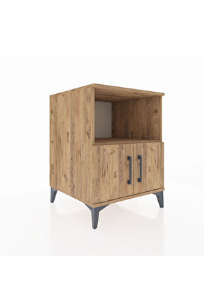 Kronos Komodin 2 Raflı 2 Kapaklı 60x59x80 Çam-Çam