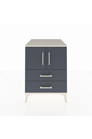 Kronos Komodin 2 Raflı 2 Çekmeceli 2 Kapaklı 60x59x80 Aytaşı-Antrasit