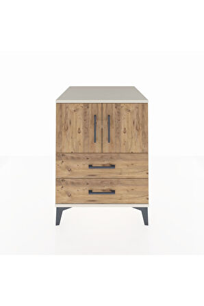 Kronos Komodin 2 Raflı 2 Çekmeceli 2 Kapaklı 60x59x80 Aytaşı-Çam