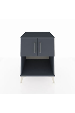 Kronos Komodin 2 Raflı 2 Kapaklı 60x59x80 Antrasit-Antrasit