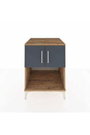 Kronos Komodin 2 Raflı 2 Kapaklı 60x59x80 Çam-Antrasit