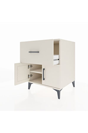 Kronos Komodin Tek Raflı Tek Çekmeceli 2 Kapaklı 60x59x80 Aytaşı-Aytaşı