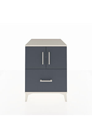 Kronos Komodin 2 Raflı Tek Çekmeceli 2 Kapaklı 60x59x80 Aytaşı-Antrasit