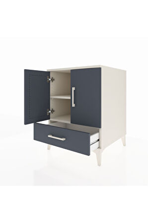 Kronos Komodin 2 Raflı Tek Çekmeceli 2 Kapaklı 60x59x80 Aytaşı-Antrasit