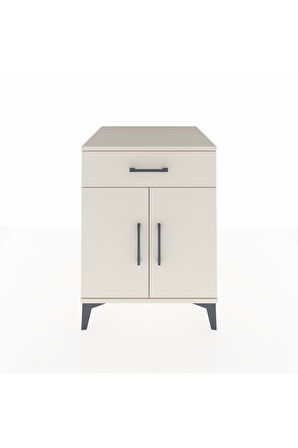 Kronos Komodin Tek Raflı Tek Çekmeceli 2 Kapaklı 60x59x80 Aytaşı-Aytaşı