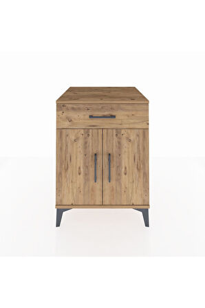 Kronos Komodin Tek Raflı Tek Çekmeceli 2 Kapaklı 60x59x80 Çam-Çam