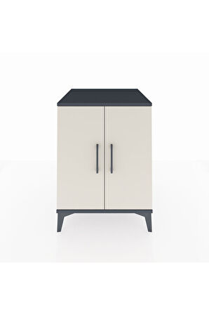 Kronos Komodin Tek Raflı 2 Kapaklı 60x59x80 Antrasit-Aytaşı