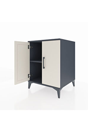 Kronos Komodin Tek Raflı 2 Kapaklı 60x59x80 Antrasit-Aytaşı