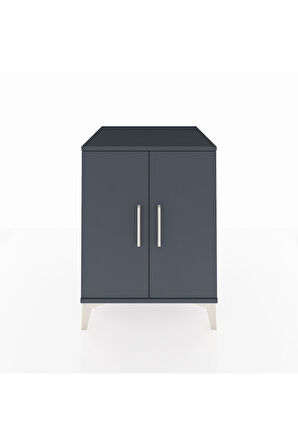 Kronos Komodin Tek Raflı 2 Kapaklı 60x59x80 Antrasit-Antrasit