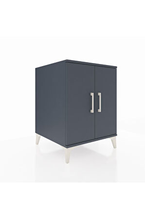 Kronos Komodin Tek Raflı 2 Kapaklı 60x59x80 Antrasit-Antrasit