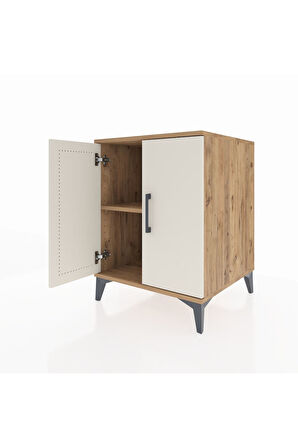 Kronos Komodin Tek Raflı 2 Kapaklı 60x59x80 Çam-Aytaşı