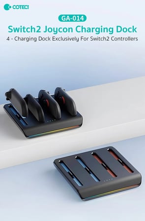Delux Serisi COTECi Nintendo Switch 2 Joy-Con Şarj Ünitesi ve Standı Oyun Odası Gamer Genç Hediyesi
