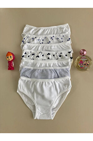 ELM Karışık Desen 7li Kız Slip Set S-53