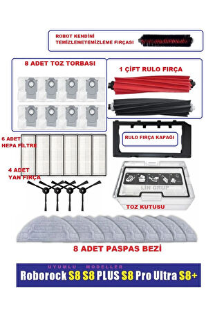 Roborock S8 Plus S8 Pro S8 Ultra Uyumlu Yedek Parça Seti
