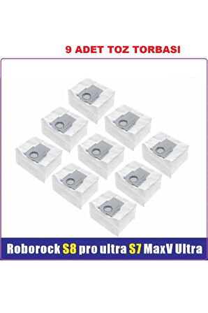 Roborock S7 Q7 S8 Plus Uyumlu  S8 Pro S8 Ultra Uyumlu TOZ Torbası 9 Adet