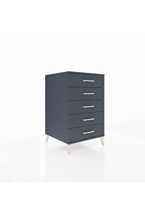 Kronos Komodin 5 Çekmeceli 60x59x96 Antrasit-Antrasit