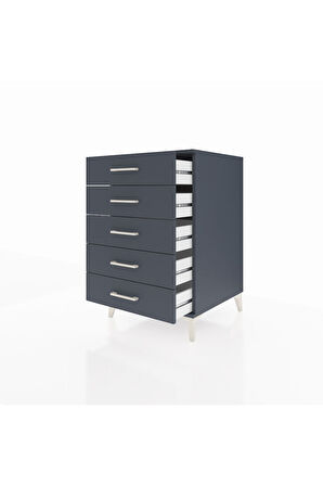 Kronos Komodin 5 Çekmeceli 60x59x96 Antrasit-Antrasit