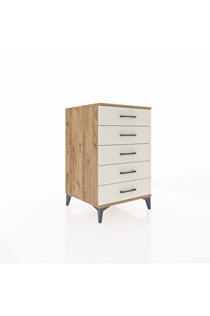 Kronos Komodin 5 Çekmeceli 60x59x96 Çam-Aytaşı