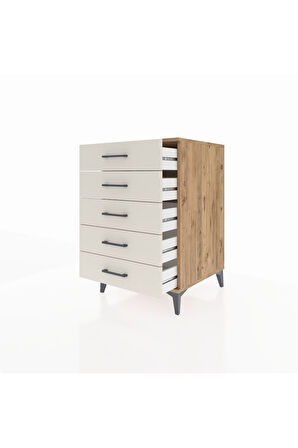 Kronos Komodin 5 Çekmeceli 60x59x96 Çam-Aytaşı