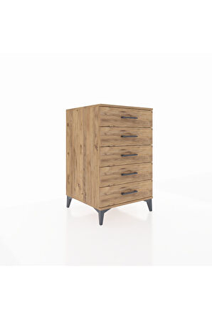 Kronos Komodin 5 Çekmeceli 60x59x96 Çam-Çam