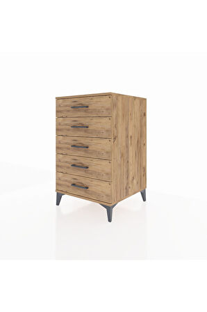 Kronos Komodin 5 Çekmeceli 60x59x96 Çam-Çam