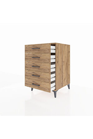 Kronos Komodin 5 Çekmeceli 60x59x96 Çam-Çam