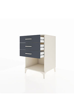 Kronos Komodin 3 Çekmeceli 60x59x96 Aytaşı-Antrasit