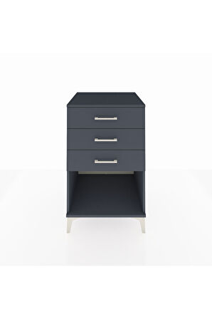 Kronos Komodin 3 Çekmeceli 60x59x96 Antrasit-Antrasit