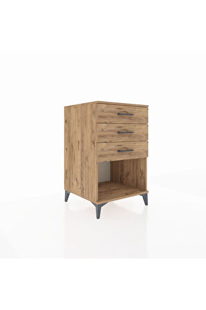 Kronos Komodin 3 Çekmeceli 60x59x96 Çam-Çam