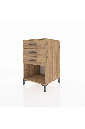 Kronos Komodin 3 Çekmeceli 60x59x96 Çam-Çam