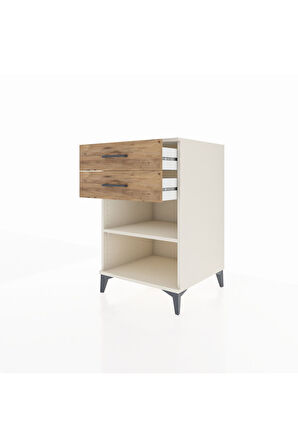 Kronos Komodin Tek Raflı 2 Çekmeceli 60x59x96 Aytaşı-Çam
