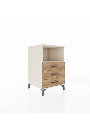 Kronos Komodin Tek Raflı 3 Çekmeceli 60x59x96 Aytaşı-Çam