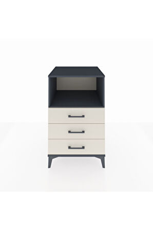 Kronos Komodin Tek Raflı 3 Çekmeceli 60x59x96 Antrasit-Aytaşı