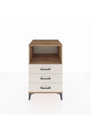Kronos Komodin Tek Raflı 3 Çekmeceli 60x59x96 Çam-Aytaşı